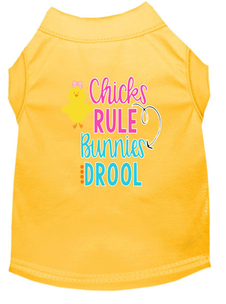 Chicks Rule Bunnies Drool Screen Print Dog Shirt / Tank - 12 Colors