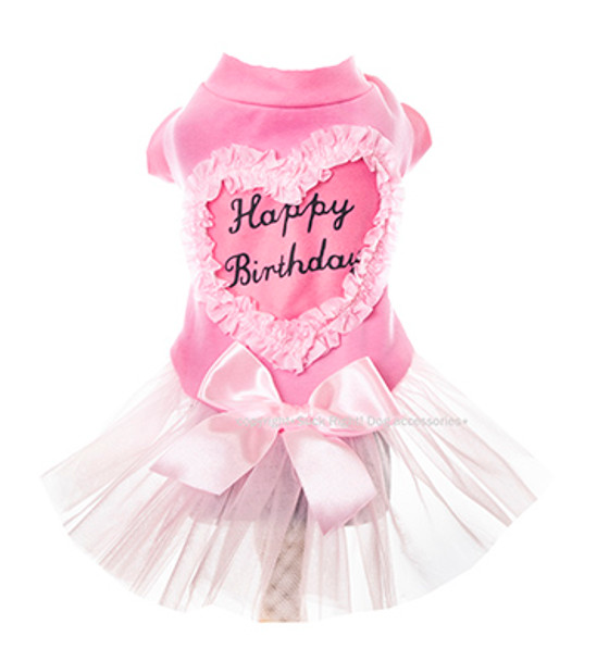 Designer Birthday Pink Tutu Dog Dress