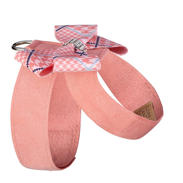 Glen Houndstooth Nouveau Bow Tinkie Harness -Peaches N Cream