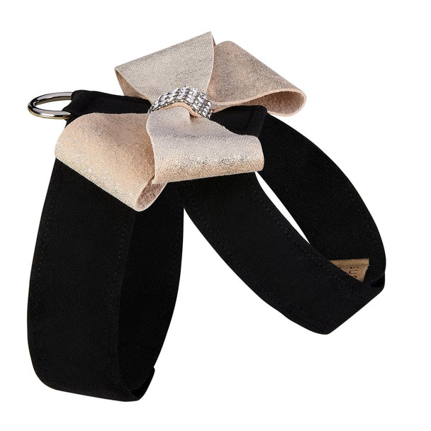 Black Tinkie Harness with Champagne Glitzerati Nouveau Bow - Choose Color
