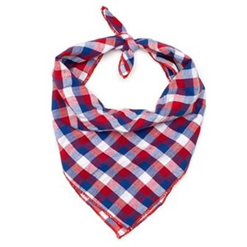 Red/White/Blue Check Dog Tie Bandana