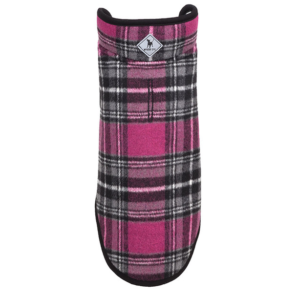 Alpine Sherpa Lined Dog Coat - Pink/Black Plaid