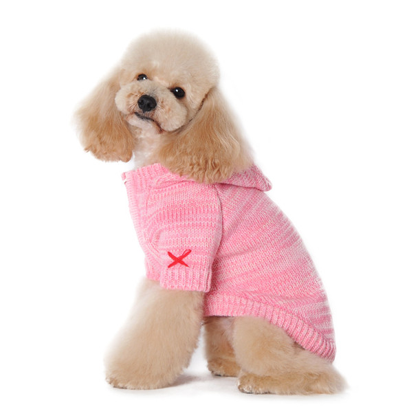Pink Hoodie Dog Sweater Coat