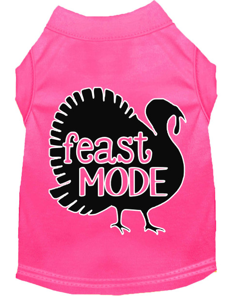 Feast Mode Screen Print Dog Shirt Bright Pink