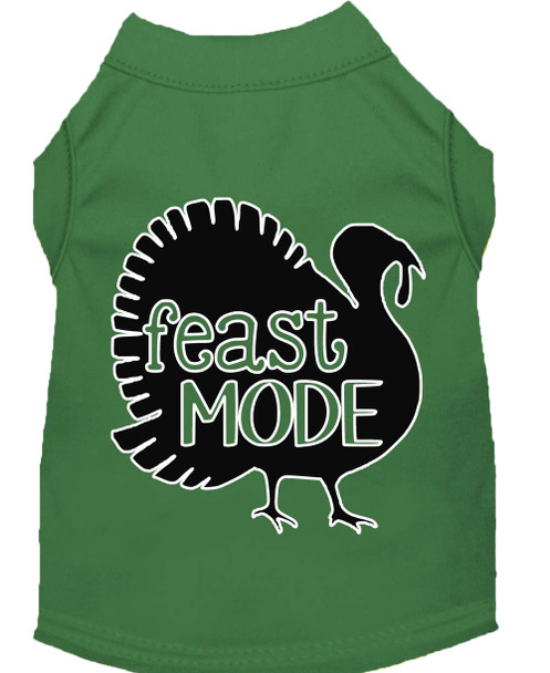 Feast Mode Screen Print Dog Shirt Green