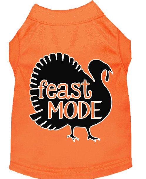 Feast Mode Screen Print Dog Shirt Orange