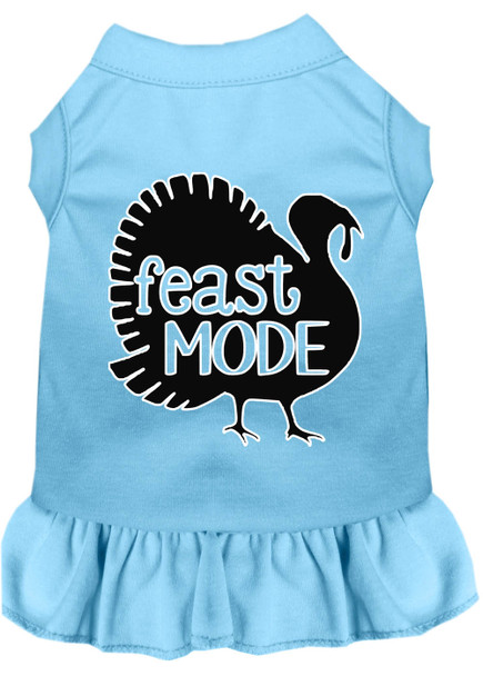 Feast Mode Screen Print Dog Dress Baby Blue