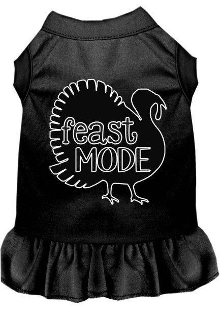 Feast Mode Screen Print Dog Dress Black