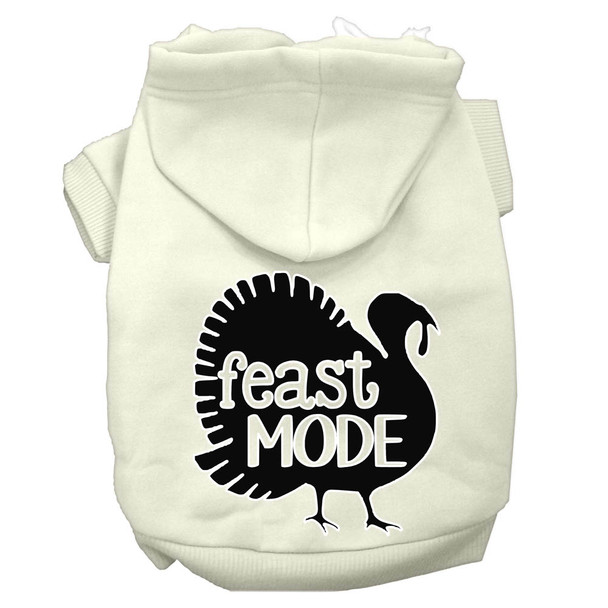 Feast Mode Screen Print Dog Hoodie Cream