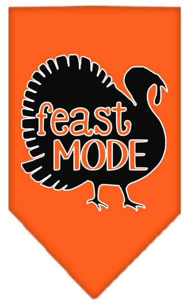 Feast Mode Screen Print Dog Bandana - Orange