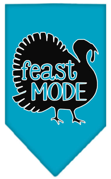 Feast Mode Screen Print Dog Bandana - Turquoise