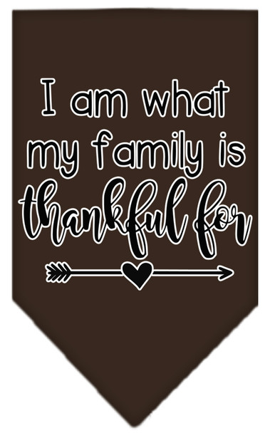 I Am What My Family Is Thankful For Screen Print Dog Bandana - Cocoa