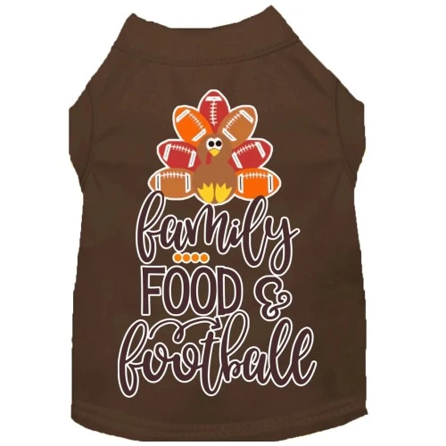 Family, Food, And Football Screen Print Dog Shirt - More Colors