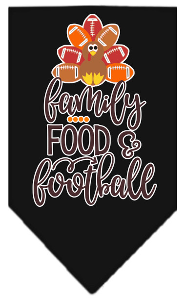 Family, Food, And Football Screen Print Bandana - Black