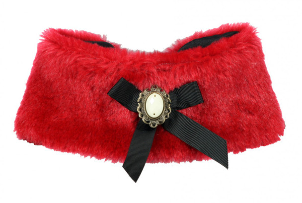 Luxurious Fur Pet Dog Cape - Red