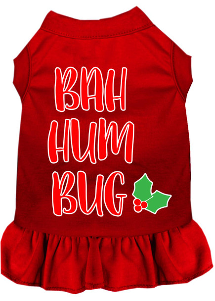 Bah Humbug Screen Print Dog Dress - Red