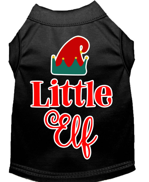 Little Elf Screen Print Dog Shirt - Black