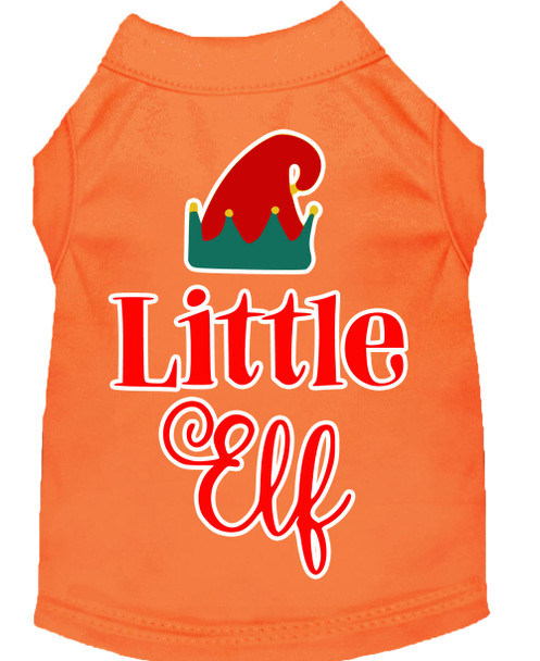 Little Elf Screen Print Dog Shirt - Orange