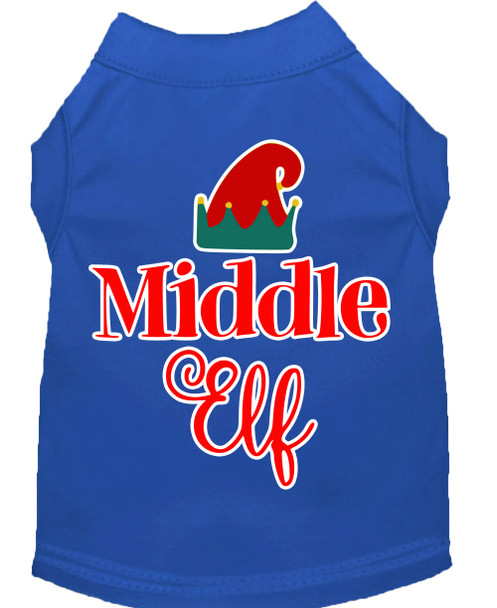 Middle Elf Screen Print Dog Shirt - Blue