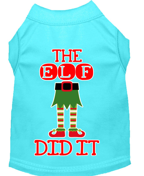 The Elf Did It Screen Print Dog Shirt - Aqua