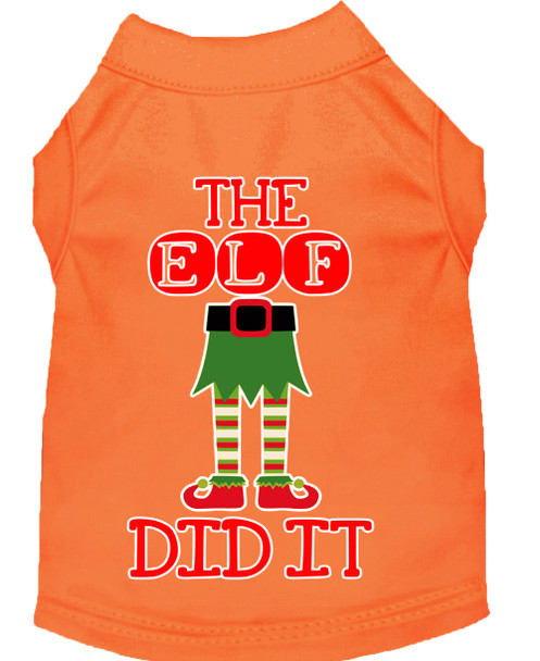 The Elf Did It Screen Print Dog Shirt - Orange