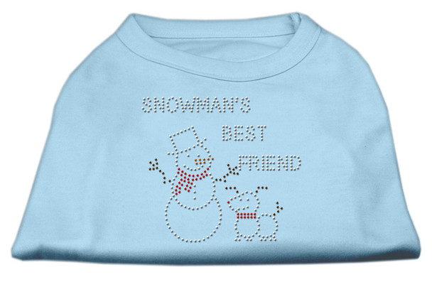 Snowman's Best Friend Rhinestone Shirt - Baby Blue
