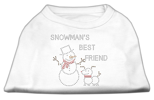 Snowman's Best Friend Rhinestone Shirt - White