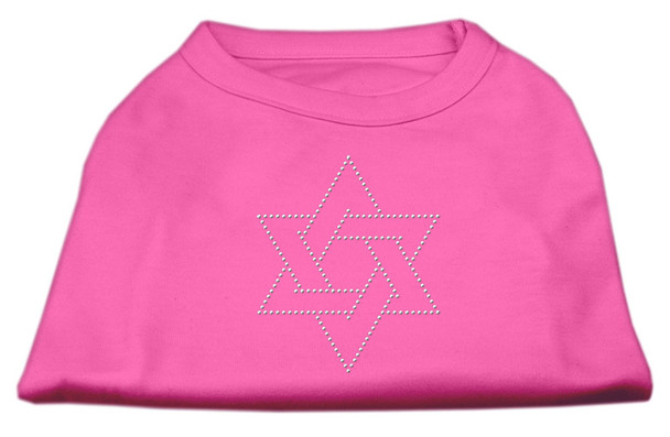 Star Of David Rhinestone Shirt - Bright Pink