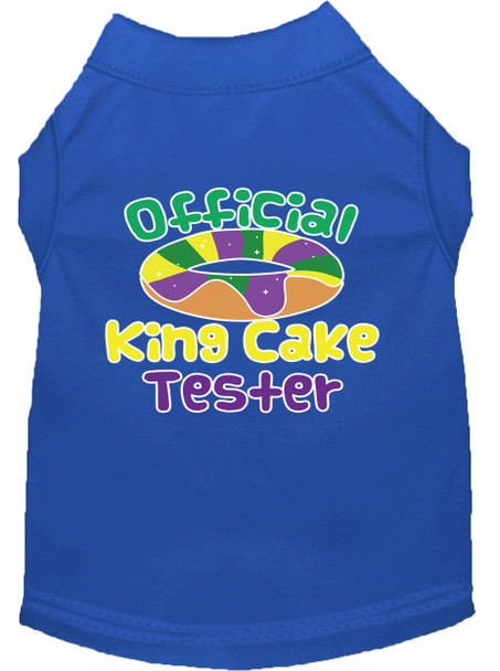 King Cake Taster Screen Print Mardi Gras Dog Shirt - Blue