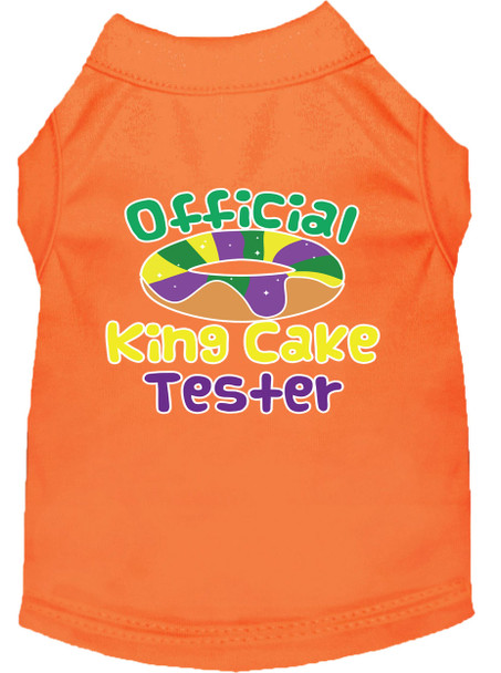 King Cake Taster Screen Print Mardi Gras Dog Shirt - Orange