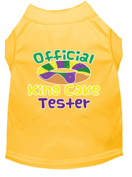 King Cake Taster Screen Print Mardi Gras Dog Shirt - Yellow