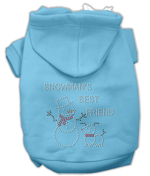 Snowman's Best Friend Rhinestone Hoodie - Baby Blue