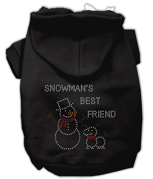 Snowman's Best Friend Rhinestone Hoodie - Black