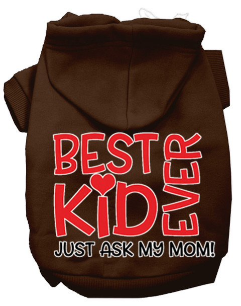 Ask My Mom Screen Print Dog Hoodie - Brown