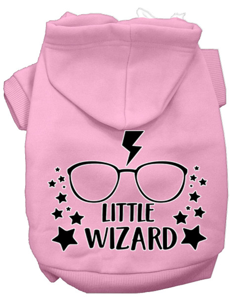Little Wizard Screen Print Dog Hoodie - Light Pink