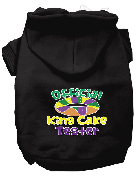 King Cake Taster Screen Print Mardi Gras Dog Hoodie - Black