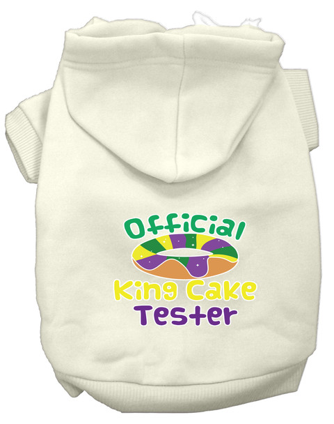 King Cake Taster Screen Print Mardi Gras Dog Hoodie - Cream