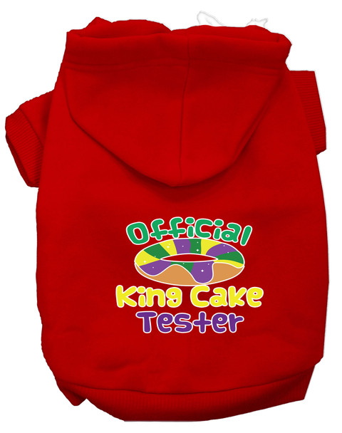 King Cake Taster Screen Print Mardi Gras Dog Hoodie - Red