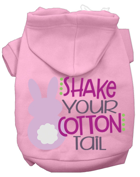 Shake Your Cotton Tail Screen Print Dog Hoodie - Light Pink