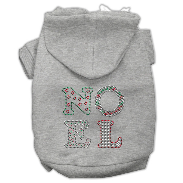 Noel Rhinestone Pet Dog Hoodie - Grey