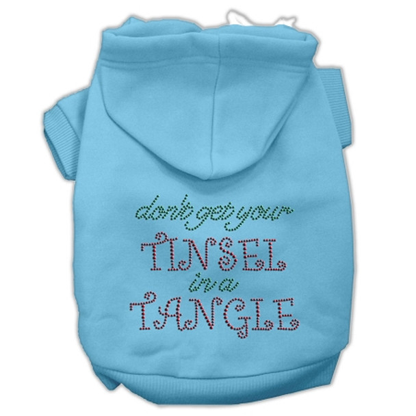 Tinsel In A Tangle Rhinestone Pet Dog Hoodie - Baby Blue