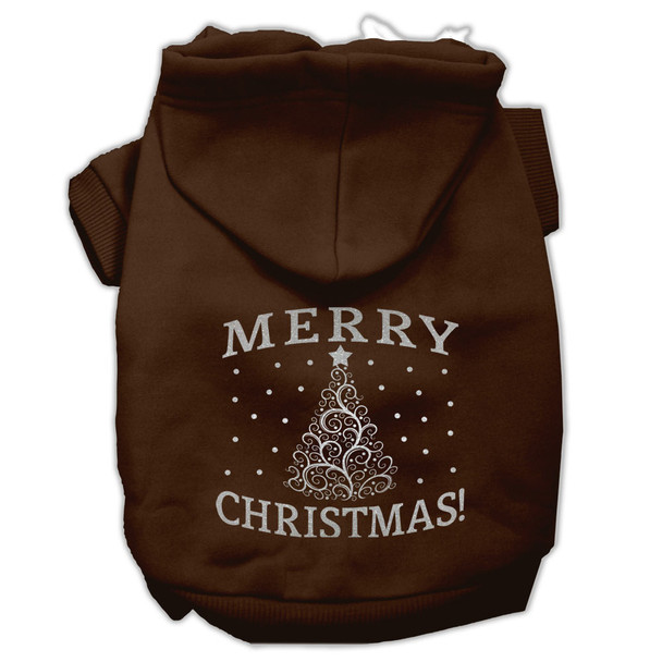 Shimmer Christmas Tree Pet Hoodies - Brown