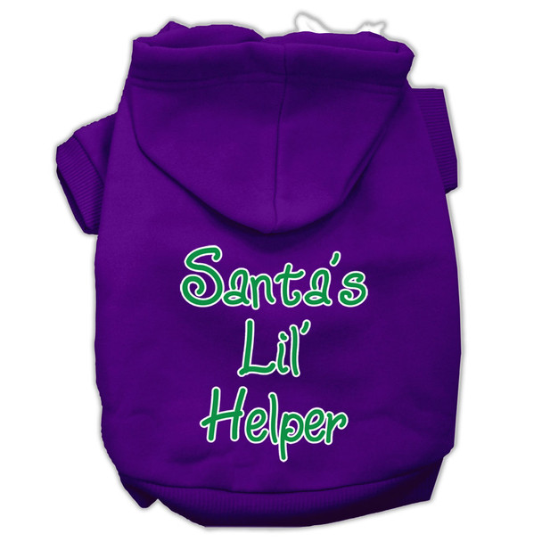 Santa's Lil' Helper Screen Print Pet Hoodies - Purple
