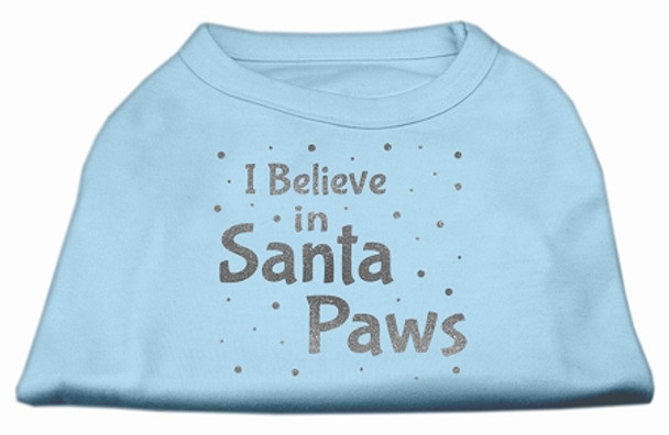 Screenprint Santa Paws Pet Shirt - Baby Blue