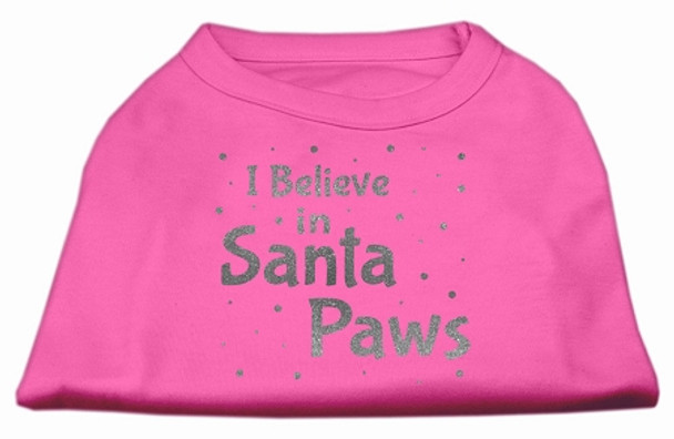 Screenprint Santa Paws Pet Shirt - Bright Pink