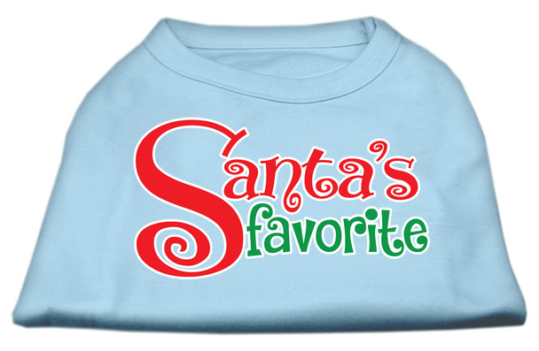 Santas Favorite Screen Print Pet Shirt - Baby Blue