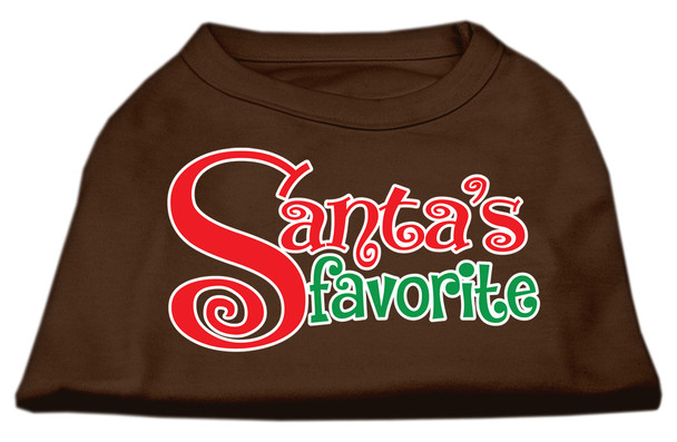 Santas Favorite Screen Print Pet Shirt - Brown