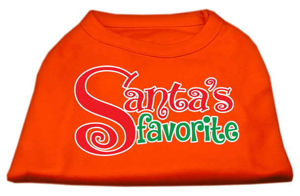 Santas Favorite Screen Print Pet Shirt - Orange