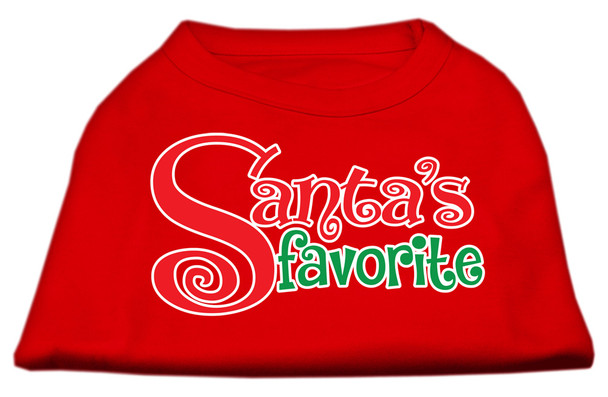 Santas Favorite Screen Print Pet Shirt - Red