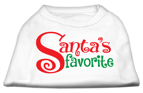 Santas Favorite Screen Print Pet Shirt - White